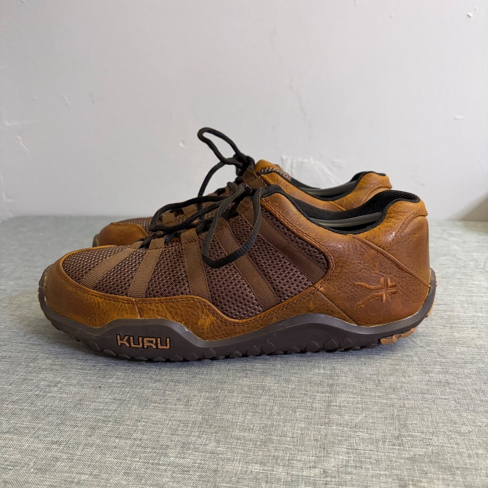 Kuru Chicane Hiking Shoes Mens 8.5 Brown Leather Mesh‎ Low Top Sneakers